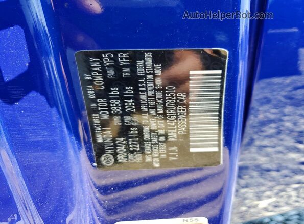KMHLL4DG1RU782510 2024 HYUNDAI ELANTRA Синий Вид наклейки с VIN-кодом