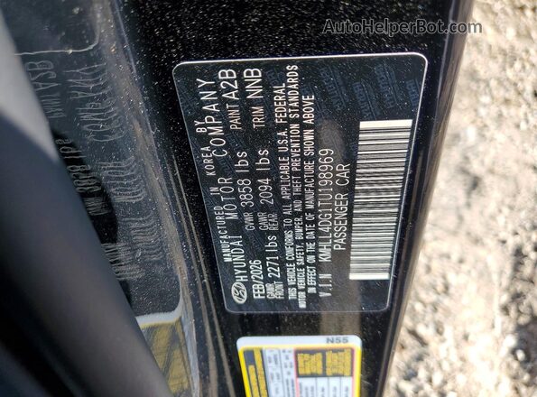 KMHLL4DG1TU198969 2026 HYUNDAI ELANTRA Black Engine compartment view