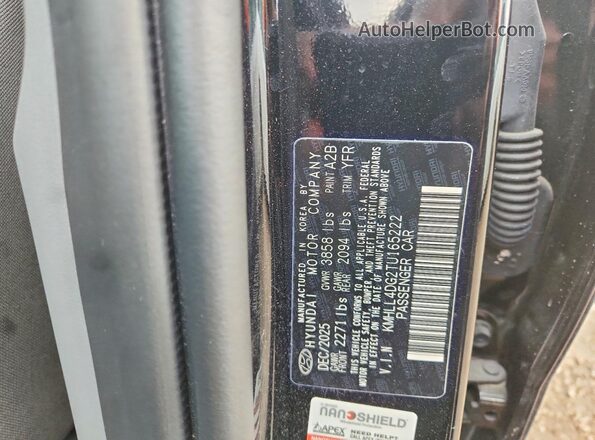 KMHLL4DG2TU165222 2026 HYUNDAI ELANTRA Black Շարժիչի բաժամունքի տեսք