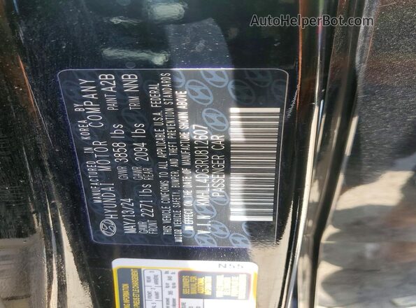 KMHLL4DG3RU812607 2024 HYUNDAI ELANTRA Черный Вид наклейки с VIN-кодом