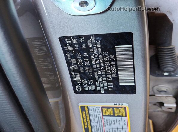 KMHLL4DG4SU035375 2025 HYUNDAI ELANTRA Серый Вид наклейки с VIN-кодом