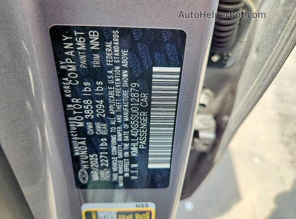 KMHLL4DG5SU012879 2025 HYUNDAI ELANTRA Gray Շարժիչի բաժամունքի տեսք