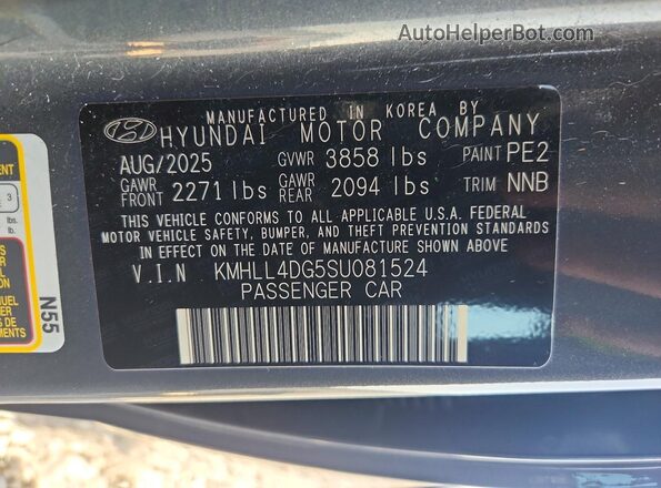 KMHLL4DG5SU081524 2025 HYUNDAI ELANTRA Gray Vista del compartimento del motor