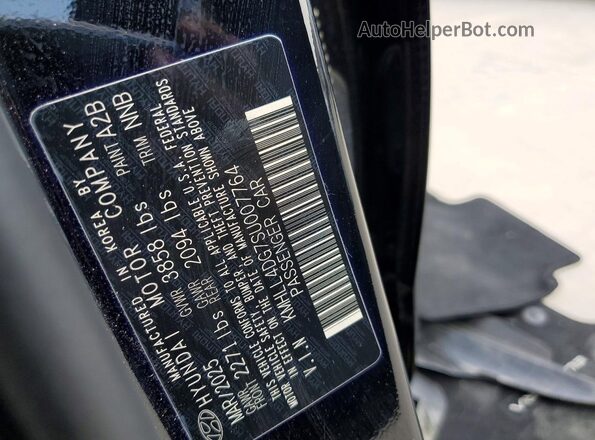 KMHLL4DG7SU007764 2025 HYUNDAI ELANTRA Black Vista del compartimento del motor