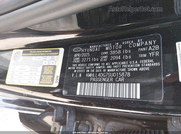 KMHLL4DG7SU015878 2025 HYUNDAI ELANTRA Black Вид підкапотного простору