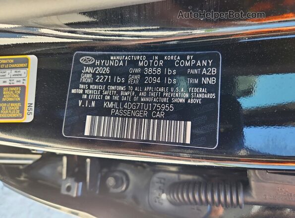 KMHLL4DG7TU175955 2026 HYUNDAI ELANTRA Black Engine compartment view
