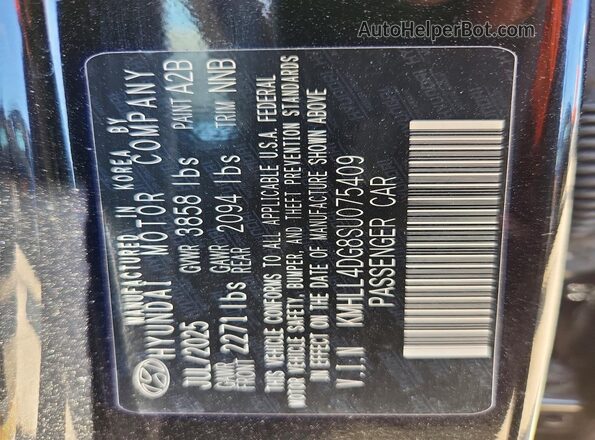 KMHLL4DG8SU075409 2025 HYUNDAI ELANTRA Black Widok komory silnika