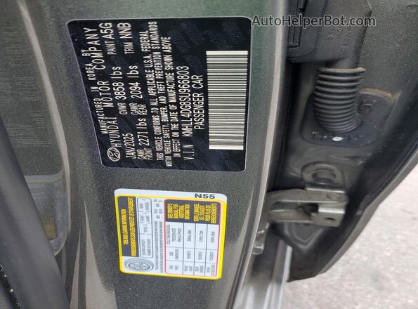 KMHLL4DG8SU966803 2025 HYUNDAI ELANTRA Gray VIN კოდის სტიკერის ხედი