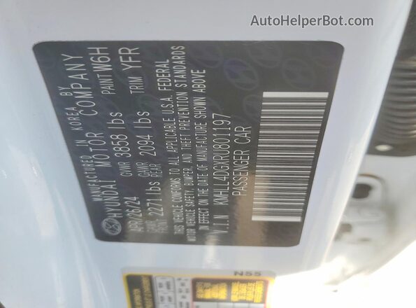 KMHLL4DGXRU801197 2024 HYUNDAI ELANTRA White Engine compartment view