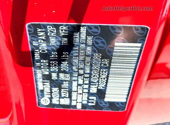 KMHLL4DGXRU802088 2024 HYUNDAI ELANTRA Красный Вид наклейки с VIN-кодом
