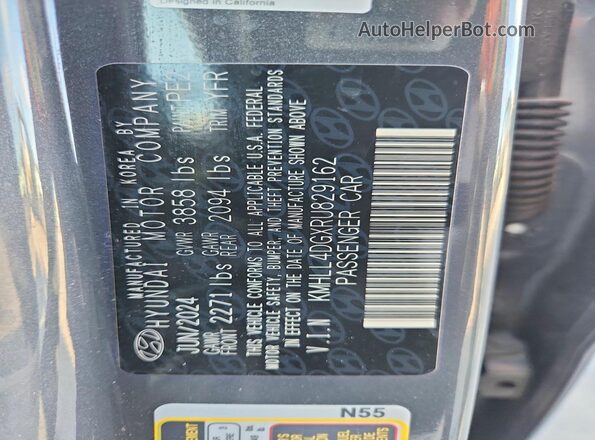 KMHLL4DGXRU829162 2024 HYUNDAI ELANTRA Gray VIN կոդի պիտակի տեսք