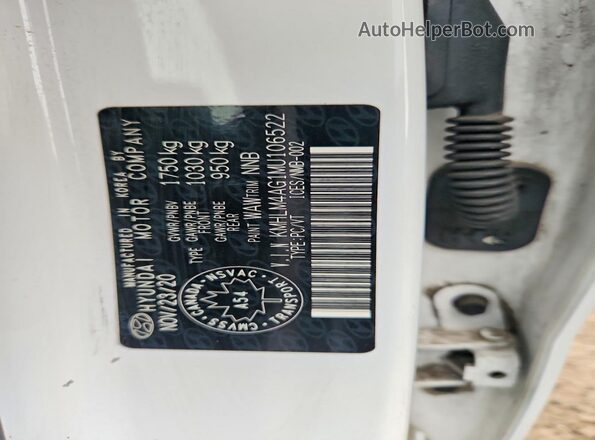 KMHLM4AG1MU106522 2021 HYUNDAI ELANTRA White Vista del compartimento del motor