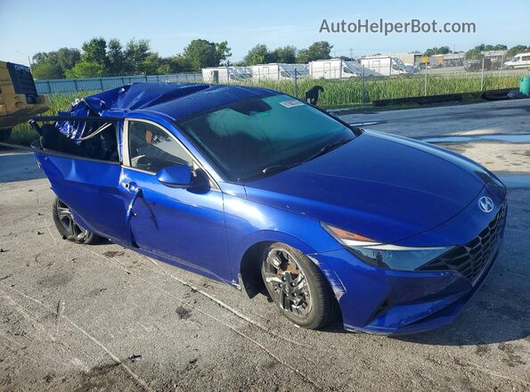 KMHLM4AG3NU284398 2022 HYUNDAI ELANTRA Blue Delantero derecho