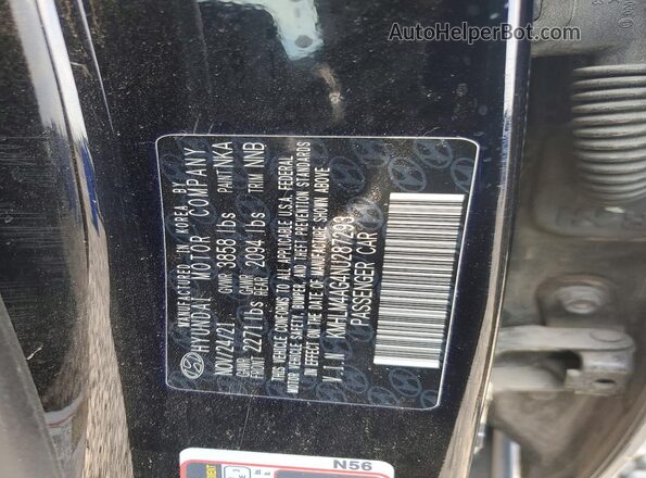 KMHLM4AG4NU287293 2022 HYUNDAI ELANTRA Черный Вид подкапотного пространства