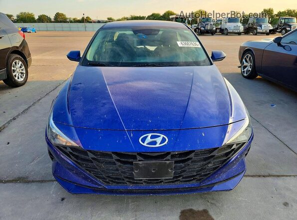 KMHLM4AG9MU068487 2021 HYUNDAI ELANTRA Blue Front view