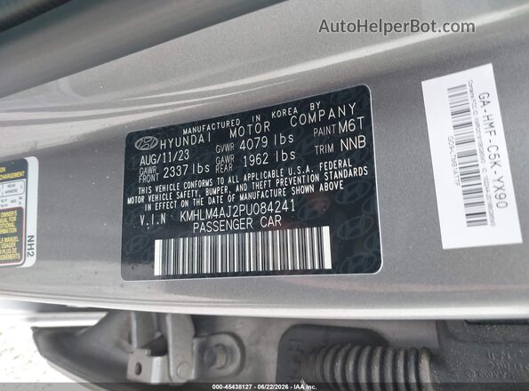 KMHLM4AJ2PU084241 2023 HYUNDAI ELANTRA HYBRID Silver Vista del compartimento del motor