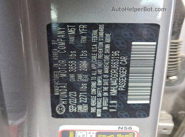 KMHLM4DG0RU663196 2024 HYUNDAI ELANTRA Silver VIN sticker view