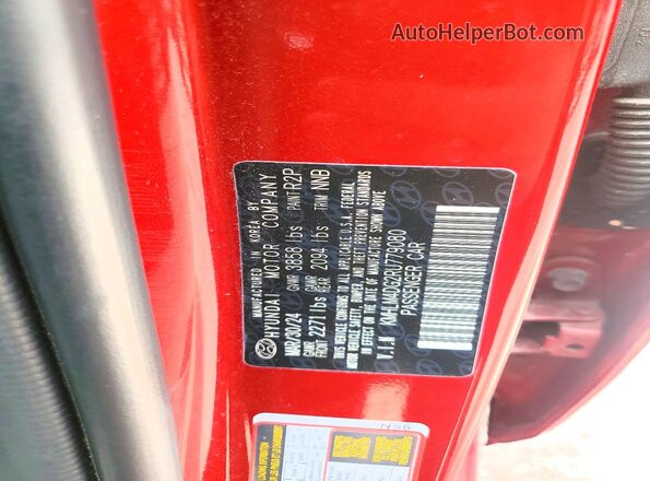 KMHLM4DG2RU779080 2024 HYUNDAI ELANTRA Красный Вид подкапотного пространства