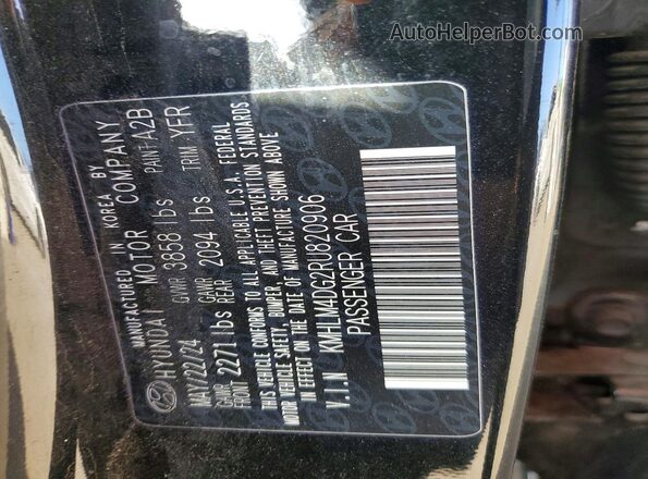 KMHLM4DG2RU820906 2024 HYUNDAI ELANTRA Black Շարժիչի բաժամունքի տեսք