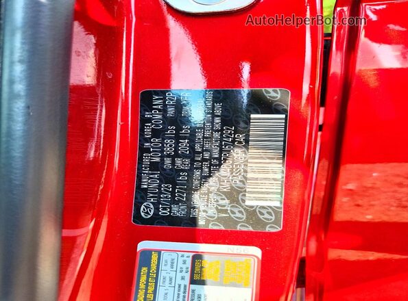KMHLM4DG7RU674292 2024 HYUNDAI ELANTRA Красный Вид наклейки с VIN-кодом