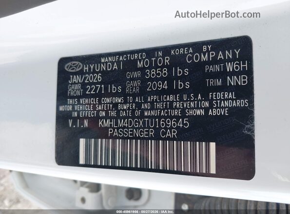 KMHLM4DGXTU169645 2026 HYUNDAI ELANTRA Белый Вид подкапотного пространства