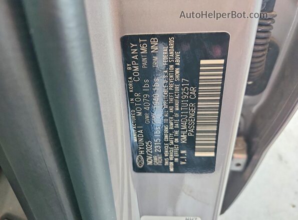 KMHLM4DJ1TU192517 2026 HYUNDAI ELANTRA Silver Engine compartment view