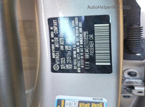 KMHLM4DJ2TU183258 2026 HYUNDAI ELANTRA Серебряный Вид подкапотного пространства