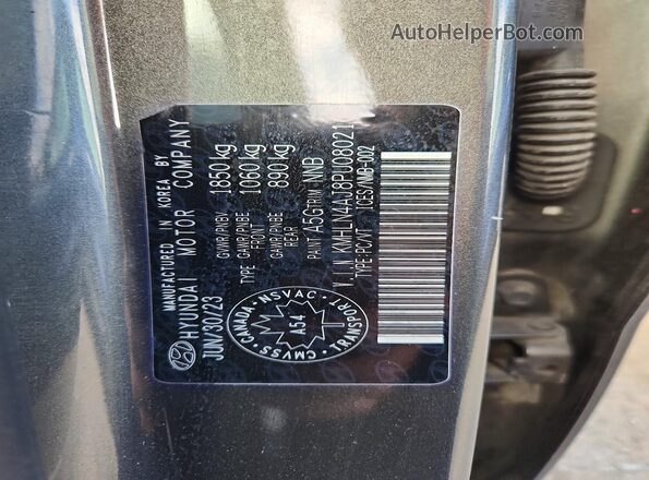 KMHLN4AJ8PU080210 2023 HYUNDAI ELANTRA Charcoal Widok naklejki z numerem VIN