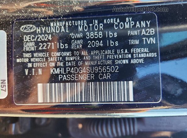 KMHLP4DG4SU956502 2025 HYUNDAI ELANTRA Черный Вид подкапотного пространства