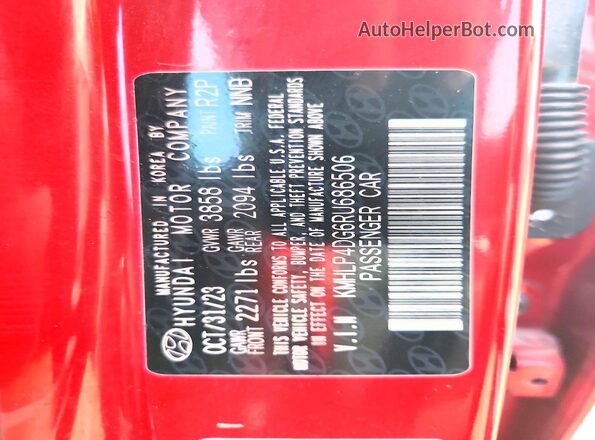 KMHLP4DG6RU686506 2024 HYUNDAI ELANTRA Maroon Widok komory silnika
