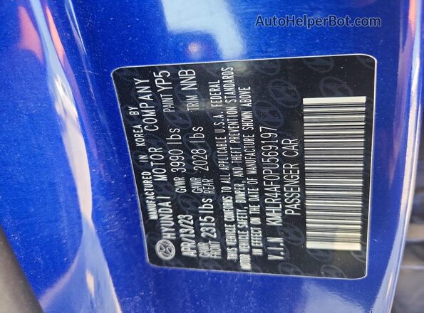 KMHLR4AF0PU569197 2023 HYUNDAI ELANTRA Blue Вид підкапотного простору