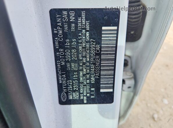 KMHLR4AF1PU589927 2023 HYUNDAI ELANTRA Белый Вид наклейки с VIN-кодом