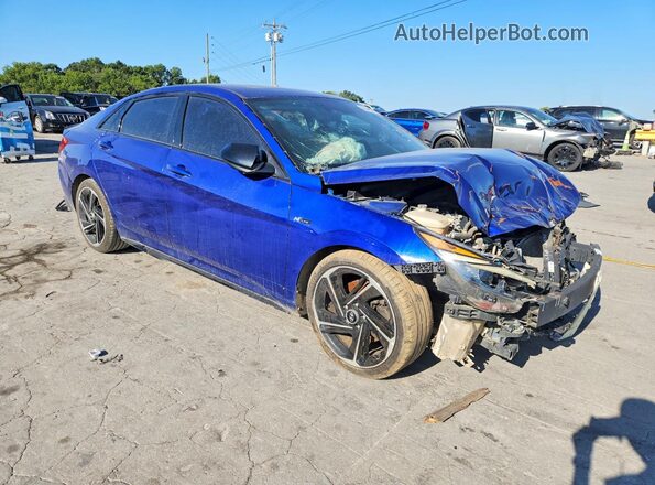 KMHLR4AF3PU476044 2023 HYUNDAI ELANTRA Blue Delantero derecho