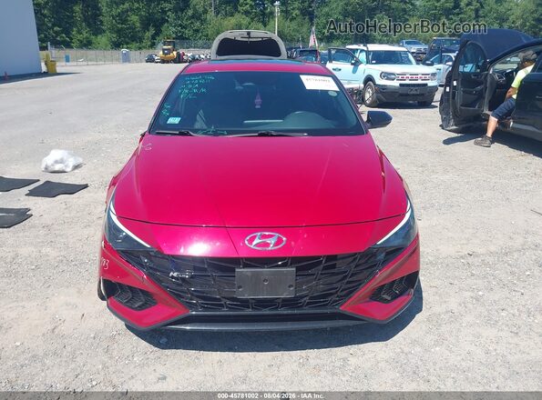 KMHLR4AF4NU266839 2022 HYUNDAI ELANTRA Red Widok wnętrza z tyłu