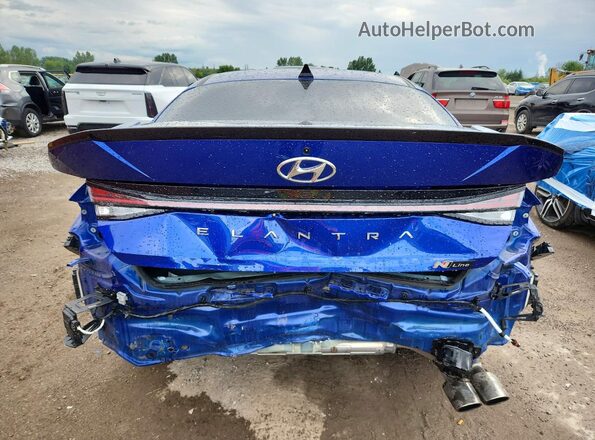 KMHLR4AF4NU273791 2022 HYUNDAI ELANTRA Blue Widok z tyłu