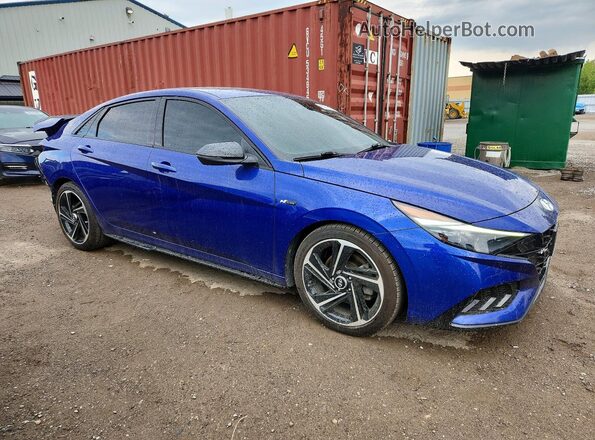 KMHLR4AF4NU273791 2022 HYUNDAI ELANTRA Blue Przód prawy