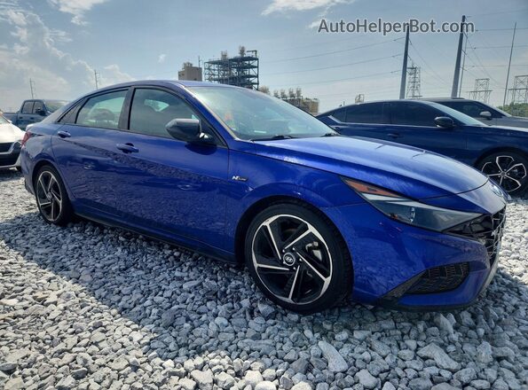 KMHLR4AF4PU608793 2023 HYUNDAI ELANTRA Синий Передняя правая четверть