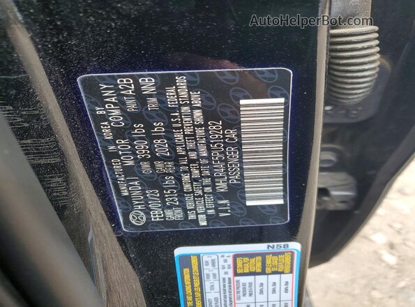 KMHLR4AF5PU519282 2023 HYUNDAI ELANTRA Black Widok komory silnika