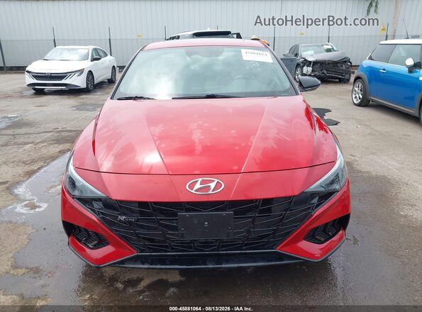 KMHLR4AF7NU243295 2022 HYUNDAI ELANTRA Red Widok wnętrza z tyłu