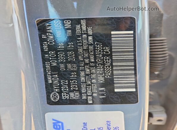 KMHLR4AFXPU435667 2023 HYUNDAI ELANTRA Silver Engine compartment view