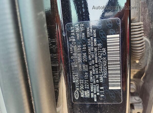 KMHLS4AG1PU421718 2023 HYUNDAI ELANTRA Black VIN կոդի պիտակի տեսք