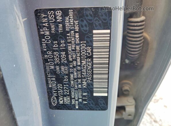 KMHLS4AG2MU100301 2021 HYUNDAI ELANTRA Gray ძრავის განყოფილების ხედი