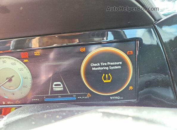 KMHLS4AG2MU101058 2021 HYUNDAI ELANTRA Gray ხელსაწყოთა პანელის ხედი