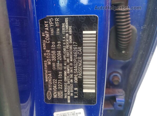 KMHLS4AG2PU462617 2023 HYUNDAI ELANTRA Blue Widok komory silnika