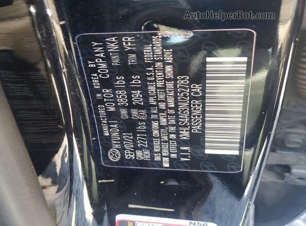 KMHLS4AG3NU252783 2022 HYUNDAI ELANTRA Черный Вид подкапотного пространства