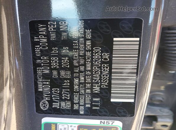 KMHLS4AG3PU628630 2023 HYUNDAI ELANTRA Gray Շարժիչի բաժամունքի տեսք