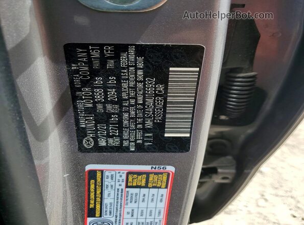 KMHLS4AG4MU166932 2021 HYUNDAI ELANTRA Silver Widok komory silnika
