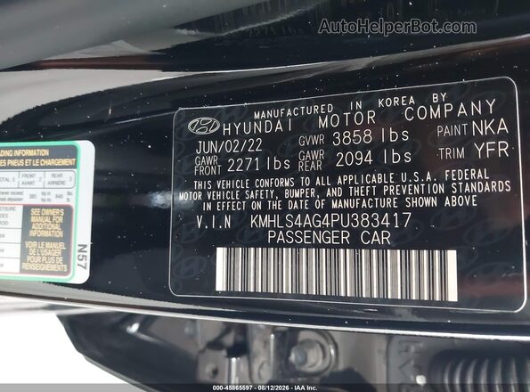 KMHLS4AG4PU383417 2023 HYUNDAI ELANTRA Black Vista del compartimento del motor