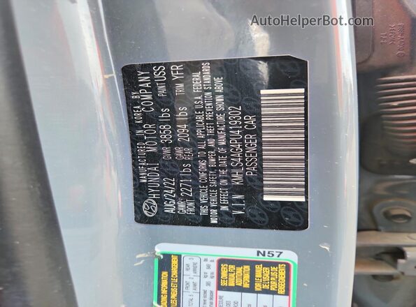 KMHLS4AG4PU419302 2023 HYUNDAI ELANTRA Gray ძრავის განყოფილების ხედი