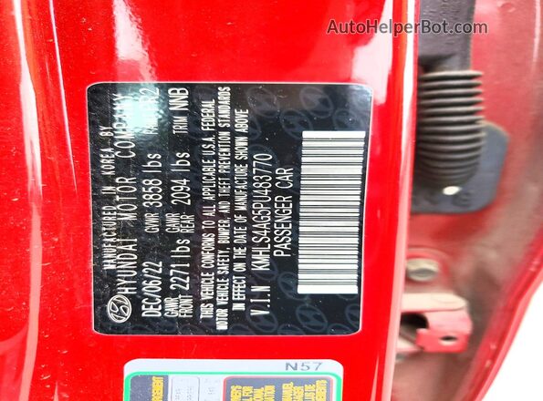 KMHLS4AG5PU483770 2023 HYUNDAI ELANTRA Red Vista del compartimento del motor
